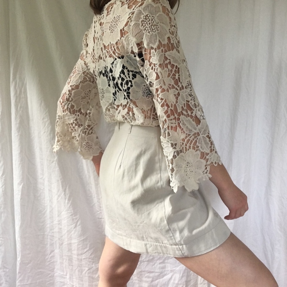 Forgotten Grace lace creme dress cover-up